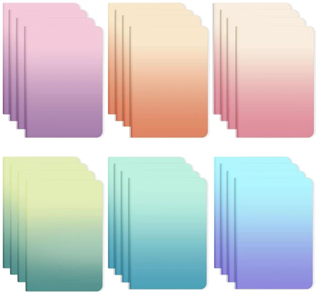 Main image of 24 Pack Lined Journals Bulk,A5 College Ruled Composition Notebooks Cute Colored Cover Notebook,72 Pages/36 Sheets,8.3x5.5 Inch,Writing Journal for Office School Travel