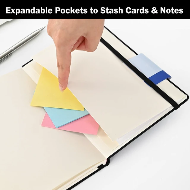 Alt view image 6 of 6 - Lined Journal Notebooks, 4 Pack 160 Pages, 5.5x 8.2-Inch Journals for Women Men, Hardcover Notebook with 100 gsm Thick Paper, A5 Size College Ruled Notebook for Writing/Travel/Work (Black-4 Pack)