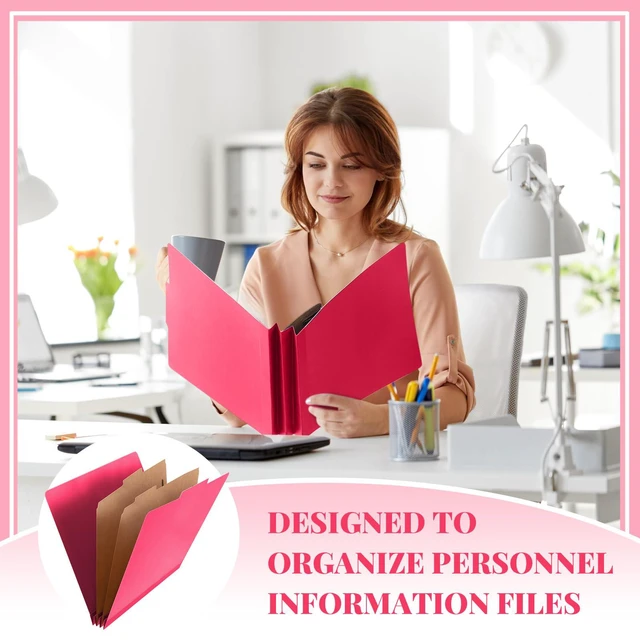 Alt view image 6 of 6 - 12 Pcs Classification Folders Letter Size Bulk, Hot Pink