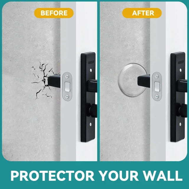Alt view image 3 of 7 - Door Stoppers for Wall, 2" Clear Silicone Door Knob Wall Protectors 12 Pack Strong Self-Adhesive Door Stop Bumpers, Quiet & Shock-Absorbing, Multi-Surface Use, Easy to Install, Prevents Wall Damage