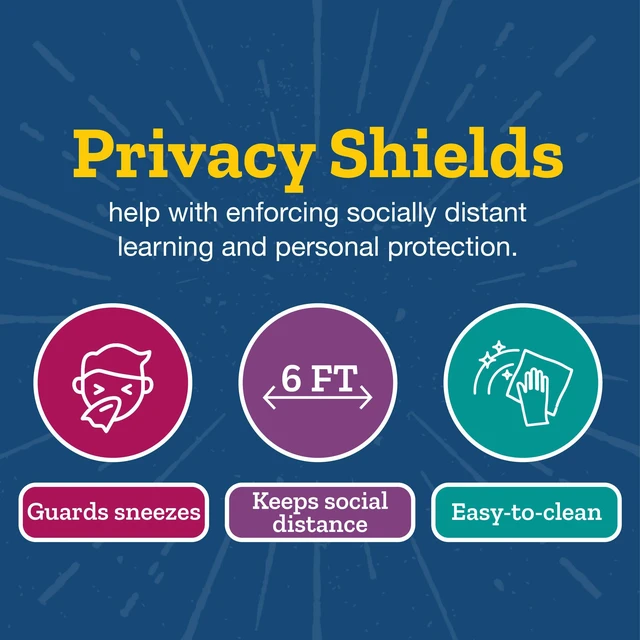 Alt view image 7 of 7 - Large Privacy Shield, Set of 12, Turquoise Glossy Ages 4+, PreK+, Reduces Distractions, Help Focus & Keep Eyes from Wandering