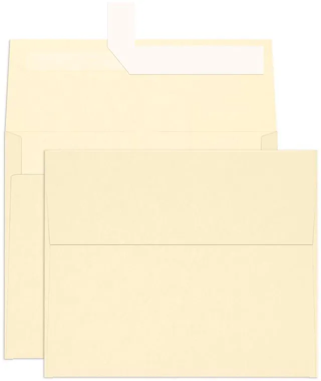 Main image of 100 Pack A2 Cream Self Seal Envelopes, 4.375 x 5.75 Printable Invitation Envelopes 120 GSM, Ivory for DIY Greeting Cards, Photos, Invitations, Weddings, Graduation, Baby Shower