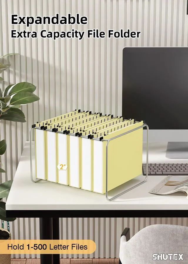 Alt view image 4 of 7 - Plastic Hanging File Folder, 12 Pack, Letter Size, Cream Yellow Extra Capacity,12 Pack Reinforced Hang Folders,Heavy Duty 2 Inch Expansion,Filing Cabinet Folder for Bulk Files/Medical Chart
