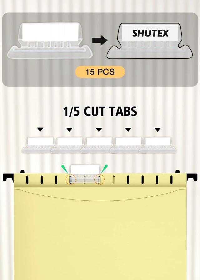 Alt view image 6 of 7 - Plastic Hanging File Folder, 12 Pack, Letter Size, Cream Yellow Extra Capacity,12 Pack Reinforced Hang Folders,Heavy Duty 2 Inch Expansion,Filing Cabinet Folder for Bulk Files/Medical Chart