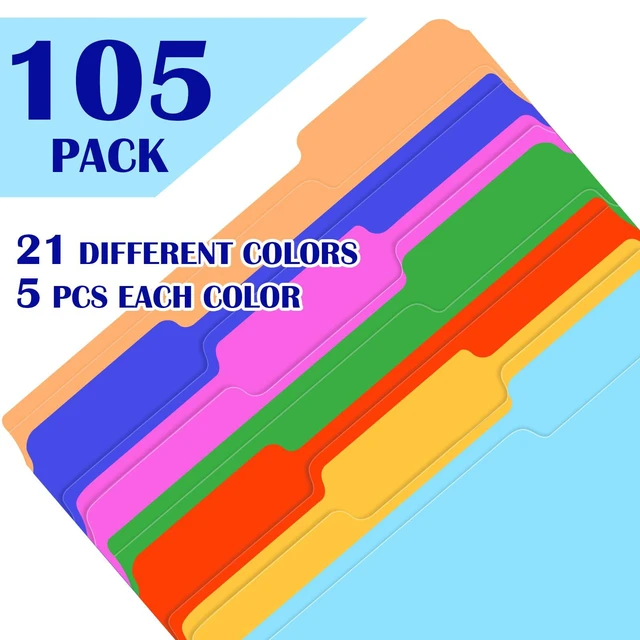Alt view image 4 of 7 - 105 Pack Colored File Folders,21 Colors File Folders Letter Size Manilla Folders 8.5 x 11,1/3 Cut Tab Filing Folders for Office School Business Documents Files Paper