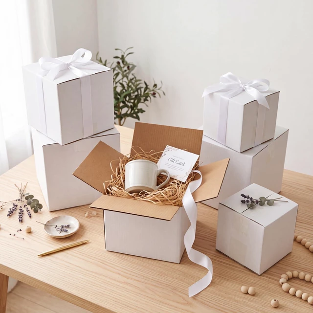 Alt view image 4 of 7 - Assorted Sizes Shipping Boxes 30 Pack (8x8x8, 6x6x6, 5x5x5), White Corrugated Cardboard Mailers, Each 10 PCS Small Boxes for Small Business Packaging, Shipping & Storage