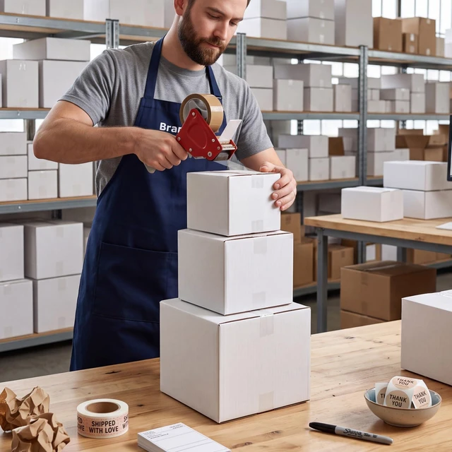Alt view image 7 of 7 - Assorted Sizes Shipping Boxes 30 Pack (8x8x8, 6x6x6, 5x5x5), White Corrugated Cardboard Mailers, Each 10 PCS Small Boxes for Small Business Packaging, Shipping & Storage