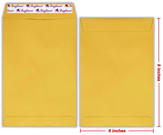 Alt view image 2 of 5 - 300 Pack 6x9 Brown Catalog Envelopes Peel & Seal Security Mailing Envelopes 120GSM Kraft Paper self Seal Envelopes for Invitations Papers Photos Documents Pictures Papers Files