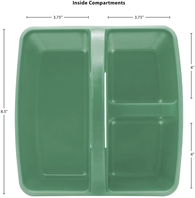 Alt view image 4 of 6 - Eucalyptus Green Portable Plastic Storage Caddy 6-Pack for Classrooms, Kids Room, and Office Organization, 3 Compartments
