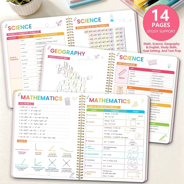 Alt view image 6 of 7 - Large Cute School Planner 2026-2027, Pink Spiral Student Organizer, Jul. 2026 - Jun. 2027, 8.3" x 10.9", Colorful Calendar Pages with Plastic Cover