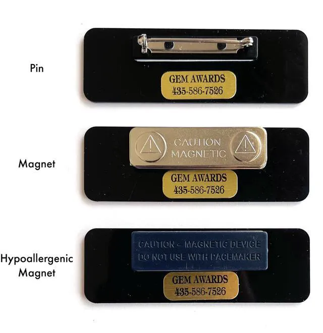 Alt view image 5 of 5 - Custom Metal Name Tags with Full Color Logo Printing (White, 1.5 x 3") Scratch Resistant Printed Finish, Personalized Employee Badge for Hotels, Salons, Clinics and Retail Teams