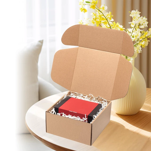 Alt view image 5 of 6 - 8x8x4" Shipping Boxes 30 Pack Brown Corrugated Cardboard Mailer Box Kraft Medium Literature Mailer Packaging Supplies, Mailing Boxes for Small Business