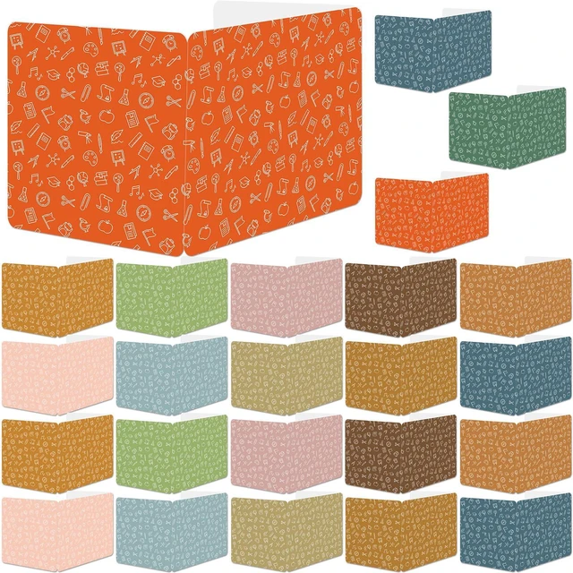 Main image of 24 Pack Privacy Shields for Student in 12 Boho Colors Desk Dividers Durable Privacy Folders Testing Dividers Shield Study Boards Panel Partition for Classroom Teacher Back to School Supplies