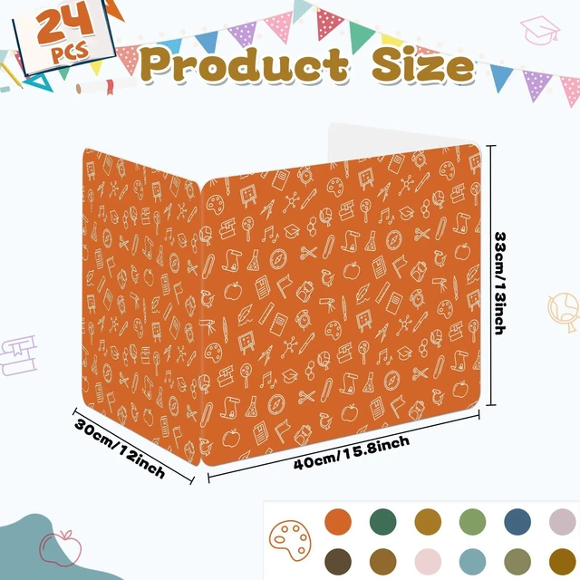 Alt view image 2 of 7 - 24 Pack Privacy Shields for Student in 12 Boho Colors Desk Dividers Durable Privacy Folders Testing Dividers Shield Study Boards Panel Partition for Classroom Teacher Back to School Supplies