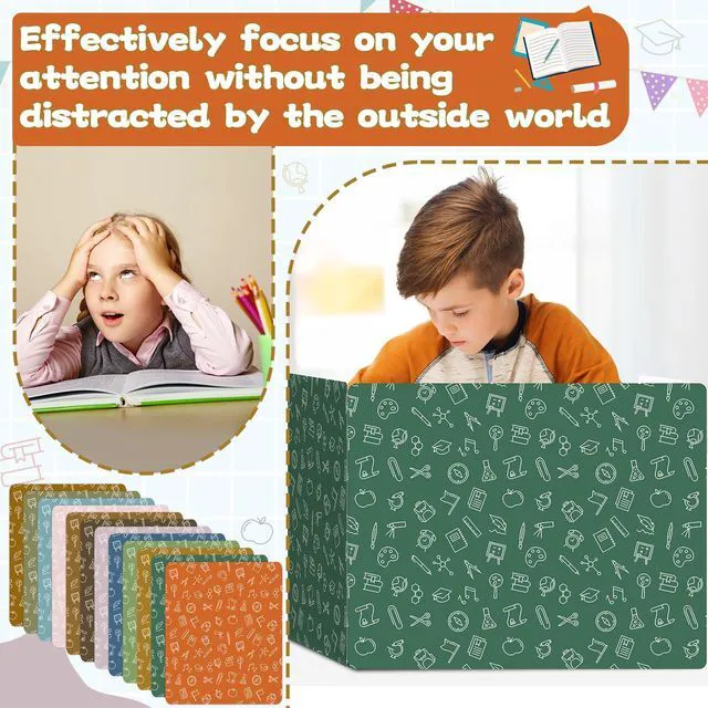 Alt view image 4 of 7 - 24 Pack Privacy Shields for Student in 12 Boho Colors Desk Dividers Durable Privacy Folders Testing Dividers Shield Study Boards Panel Partition for Classroom Teacher Back to School Supplies