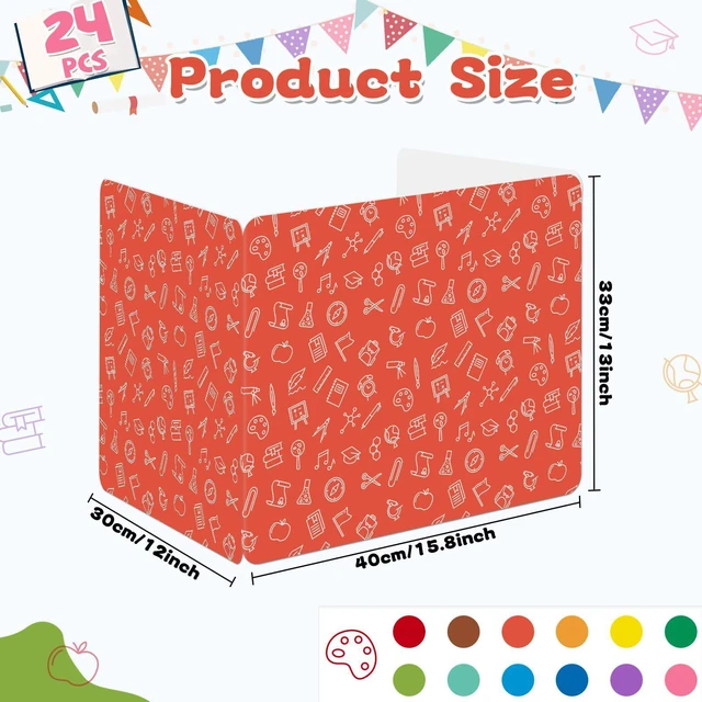 Alt view image 2 of 7 - 24 Pack Privacy Shields for Student in 12 Vibrant Colors Desk Dividers Durable Privacy Folders Testing Divider Shield Study Boards Panel Partition for Classroom Teacher Back to School Supplies