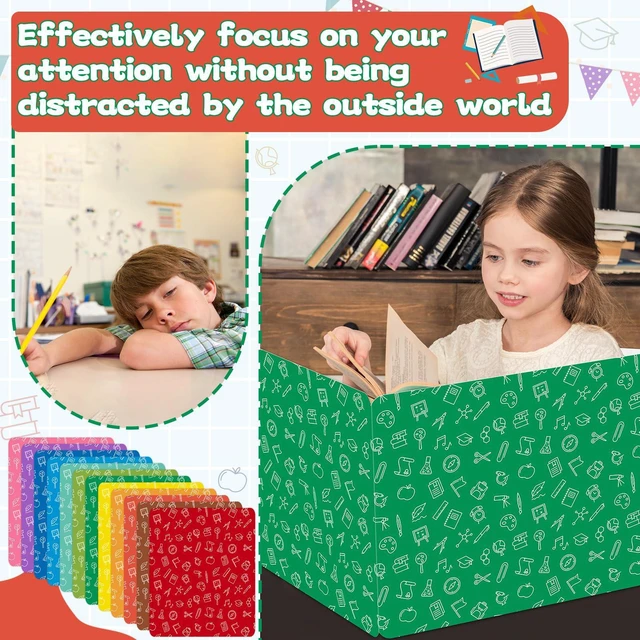 Alt view image 4 of 7 - 24 Pack Privacy Shields for Student in 12 Vibrant Colors Desk Dividers Durable Privacy Folders Testing Divider Shield Study Boards Panel Partition for Classroom Teacher Back to School Supplies