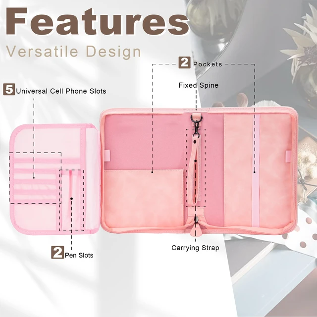 Alt view image 3 of 7 - Bible Cover for Women, Bible Holder, Bible Cover Carrier Carrying Organizer Bag, Zipper and Pockets for Standard Size Bible, Gift for Women(Leather-Pink)