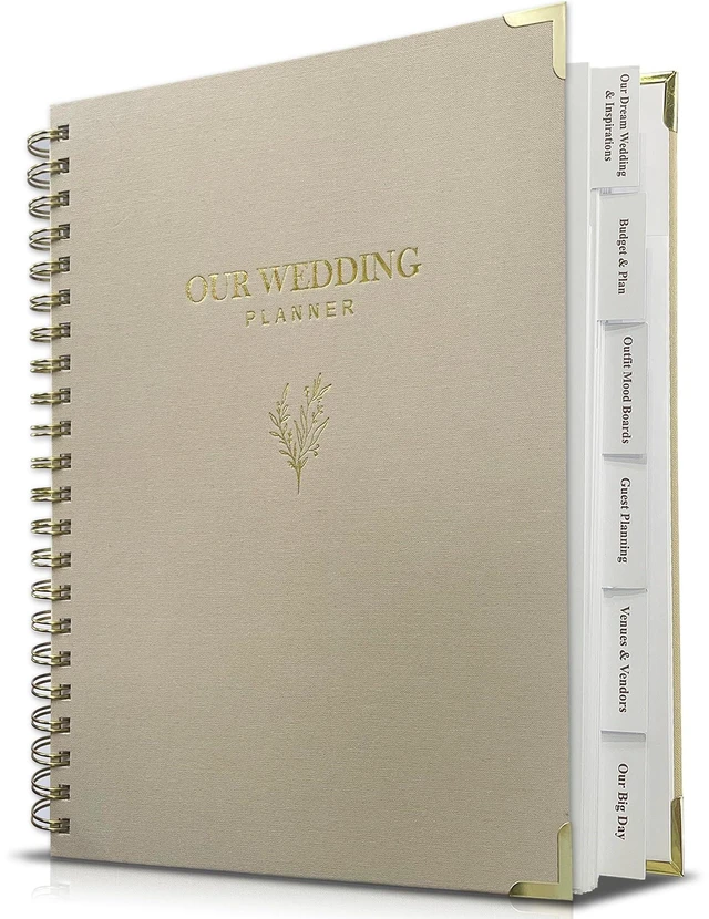 Main image of Wedding Planner Book and Organizer for Bride - Elegant Linen Cover Wedding Planning Binder with Checklists,Pockets & Calendars,Perfect Engagement Gifts for Couples(Apricot)
