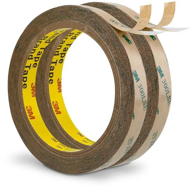 Main image of 3M 300LSE Double Sided Tape 0.5" x 36Ft, Clear 2 Pack Heavy Duty Adhesive Tape for Electronics, Laptop & Phone Repairs, Arts, Crafts, Leather Work, Card Making