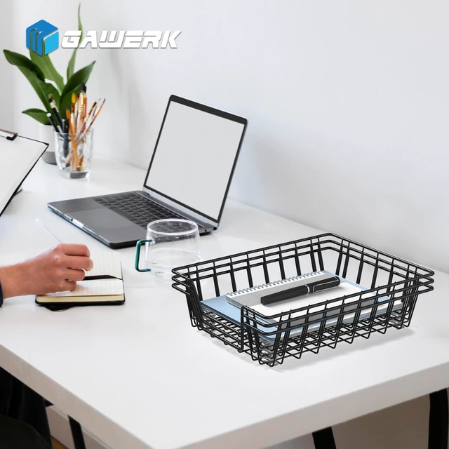 Alt view image 7 of 7 - A4 Letter Magazine Desk File Storage Tray Organizer Bin (6)