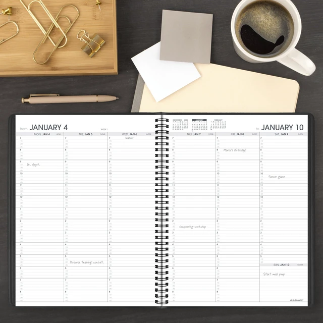 Alt view image 2 of 7 - 2027 Appointment Book Planner, Weekly, 13-Month Jan-Jan, 8.25" x 11", Black (709500527)
