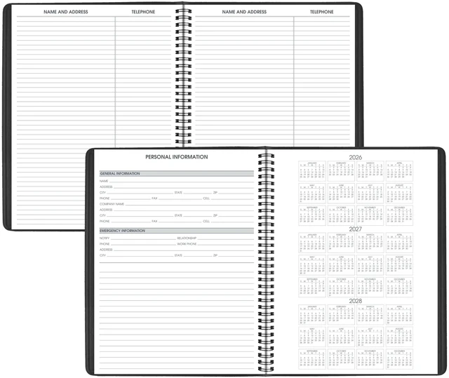 Alt view image 6 of 7 - 2027 Appointment Book Planner, Weekly, 13-Month Jan-Jan, 8.25" x 11", Black (709500527)