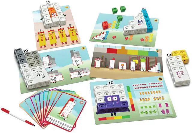 Alt view image 6 of 7 - MathLink Cubes Numberblocks 11-20 Activity Set, Ages 3+ 30 Preschool Learning Activities, Counting Blocks, Linking Cubes, Educational Toys for Kids, Math Manipulatives Kindergarten
