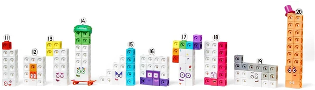 Alt view image 7 of 7 - MathLink Cubes Numberblocks 11-20 Activity Set, Ages 3+ 30 Preschool Learning Activities, Counting Blocks, Linking Cubes, Educational Toys for Kids, Math Manipulatives Kindergarten
