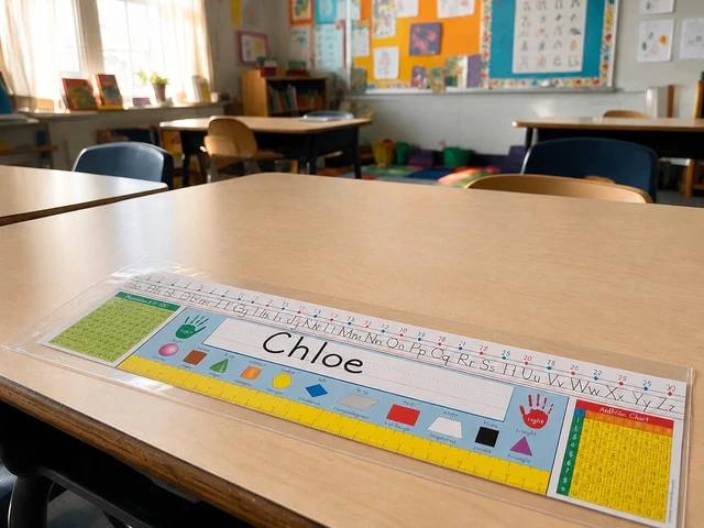 Alt view image 5 of 6 - 36pcs 18.3 * 5.3" Thicken 5.5 mil (0.14mm) Nameplate Pockets, Plastic Self Adhesive Name Tag Sleeves for Classroom Desk, Fit for Size 18.1" x 5.1", 18"x4", 17.5" x 4" Students Desk Tags
