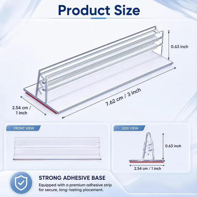 Alt view image 2 of 7 - 400 Pcs Sign Holder, Adhesive Base Sign Holders Multiple Uses for Counters, Warehouses, Base Holders with Strong Adhesive (1*3in)