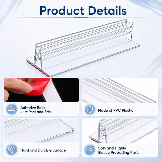Alt view image 3 of 7 - 400 Pcs Sign Holder, Adhesive Base Sign Holders Multiple Uses for Counters, Warehouses, Base Holders with Strong Adhesive (1*3in)