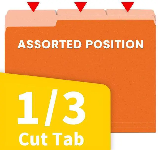 Alt view image 3 of 7 - File Folders, 120 Pack Manilla Folders 8.5 x 11, 1/3 Cut Tab for Easy Labeling and Organization, Durable Standard Paper for Home, Office, School Filing, Orange