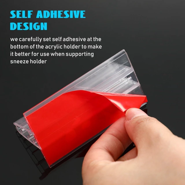 Alt view image 4 of 7 - 200 Pcs Sign Holder, Adhesive Base Sign Holders Multiple Uses for Counters, Warehouses, Base Holders with Strong Adhesive (1*6in)