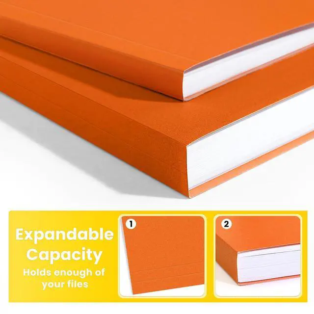 Alt view image 4 of 7 - File Folders, 120 Pack Manilla Folders 8.5 x 11, 1/3 Cut Tab for Easy Labeling and Organization, Durable Standard Paper for Home, Office, School Filing, Orange