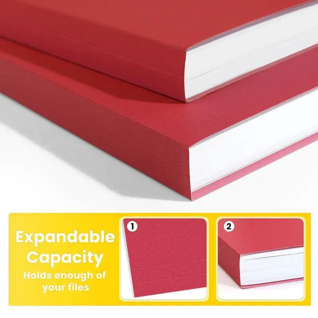 Alt view image 4 of 7 - File Folders, 150 Pack Manilla Folders 8.5 x 11, Colored File Folders Home Office School Supplies for Documents Files Paper, Red