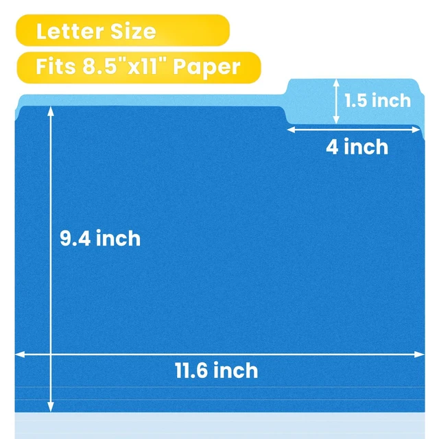 Alt view image 3 of 7 - File Folders, 150 Pack Manilla Folders 8.5 x 11, Colored File Folders Home Office School Supplies for Documents Files Paper, 5 Assorted Colors