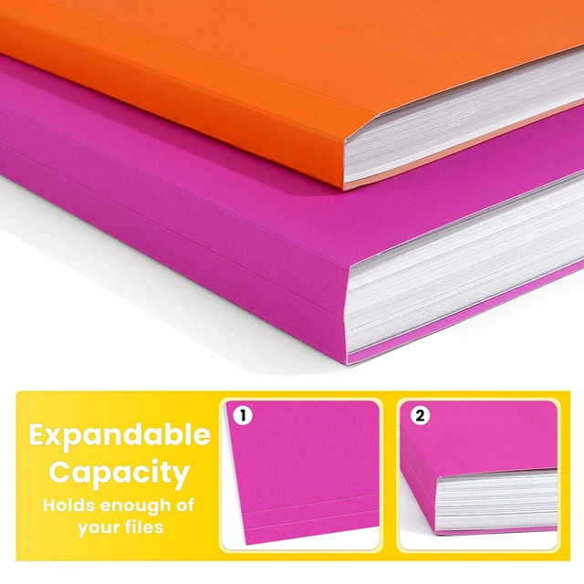 Alt view image 6 of 7 - File Folders, 150 Pack Manilla Folders 8.5 x 11, Colored File Folders Home Office School Supplies for Documents Files Paper, 5 Assorted Colors