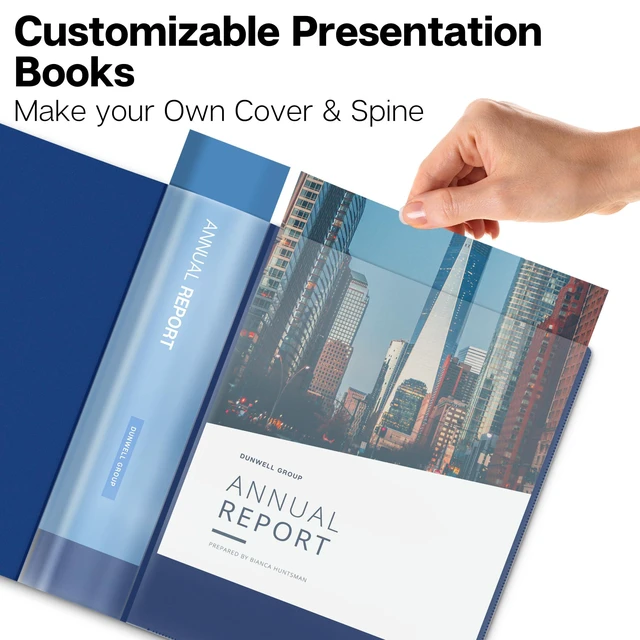 Alt view image 2 of 7 - Presentation Binder 60-Pocket, Displays 120 Pages, 8.5x11 Portfolio Binder with Plastic Sleeves, Storage and Organizer for Documents, Photos, Kids Artwork, Projects, Recipes (Blue)