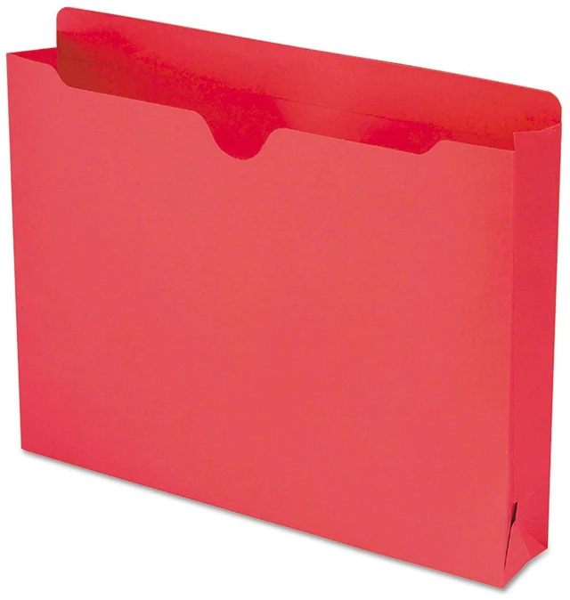 Main image of File Jacket, Reinforced Straight-Cut Tab, 2" Expansion, Letter Size, Red, 50 per Box (75569)