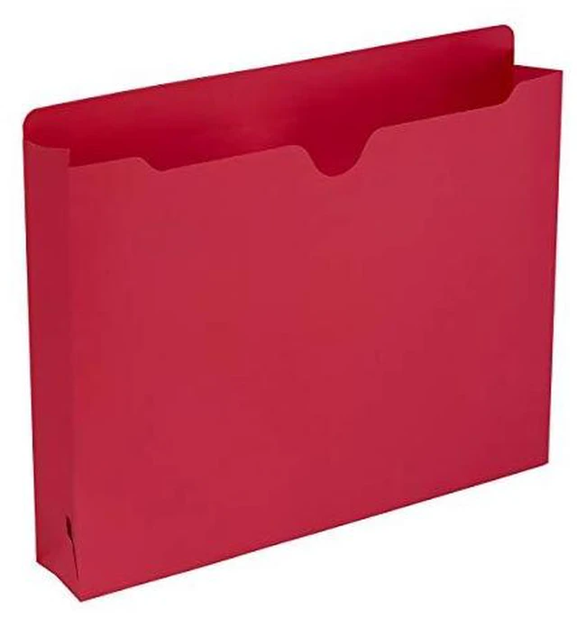 Alt view image 3 of 6 - File Jacket, Reinforced Straight-Cut Tab, 2" Expansion, Letter Size, Red, 50 per Box (75569)