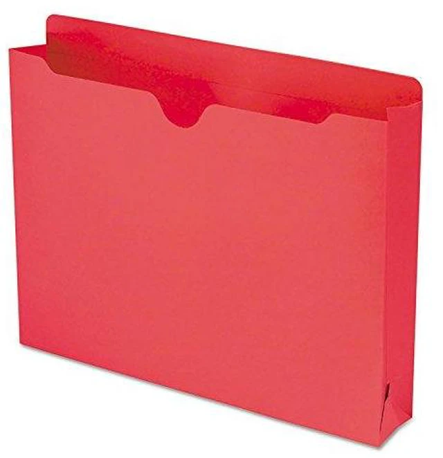 Alt view image 5 of 6 - File Jacket, Reinforced Straight-Cut Tab, 2" Expansion, Letter Size, Red, 50 per Box (75569)
