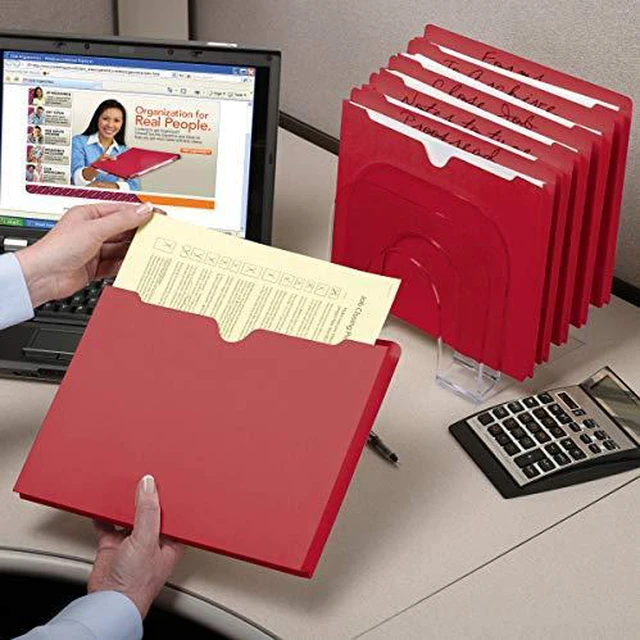 Alt view image 6 of 6 - File Jacket, Reinforced Straight-Cut Tab, 2" Expansion, Letter Size, Red, 50 per Box (75569)