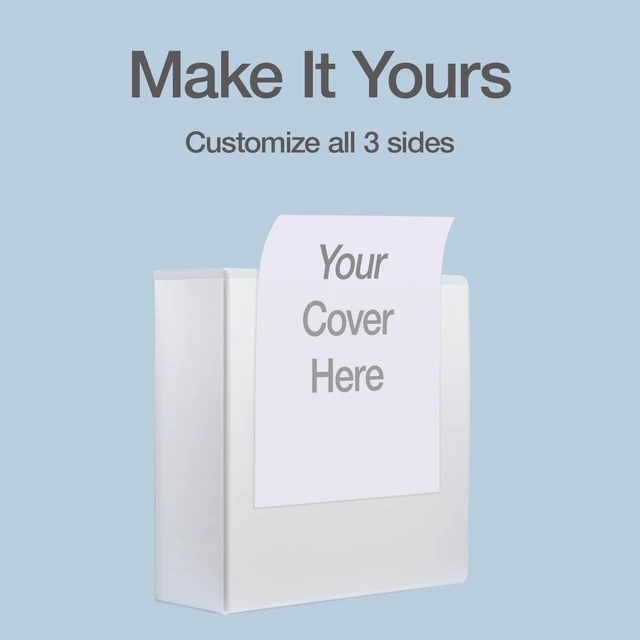 Alt view image 5 of 7 - 4 Inch 3 Ring Binders, 2 Pack, White, Holds 835 Sheets D rings, clear view covers for custom inserts, and 2 inside pockets. PVC free, non stick