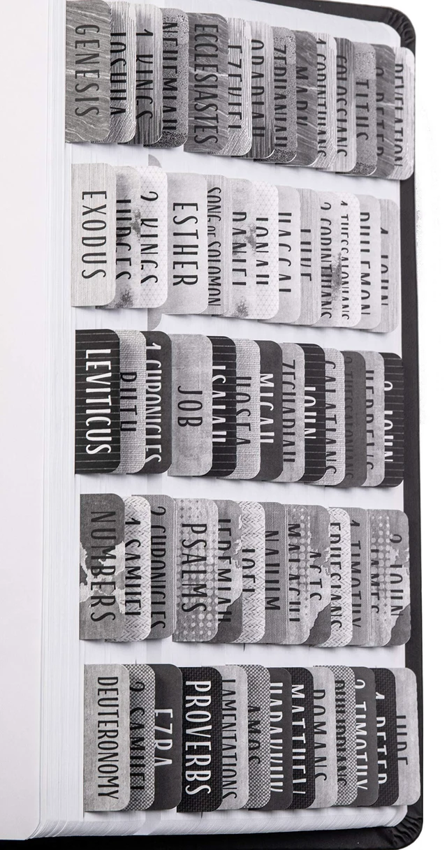 Main image of Laminated Bible Tabs for Men and Women (Noble Theme) Large Print Bible Book Tabs, Bible Study Journaling Supplies, 66 Personalized Scripture Index Tabs and 6 Blank Labels