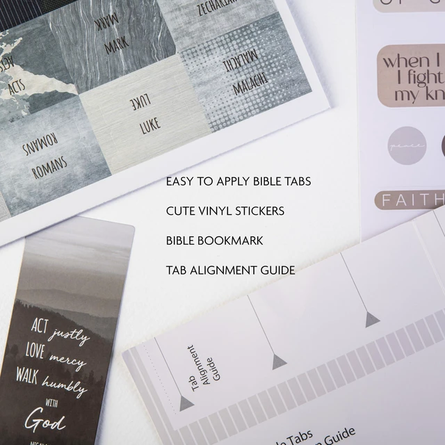 Alt view image 2 of 7 - Laminated Bible Tabs for Men and Women (Noble Theme) Large Print Bible Book Tabs, Bible Study Journaling Supplies, 66 Personalized Scripture Index Tabs and 6 Blank Labels