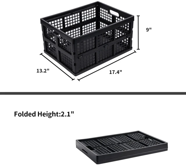 Alt view image 3 of 7 - 3-Pack Plastic Collapsible Storage Crates-30L,Foldable Plastic Crates for Storage (Black)