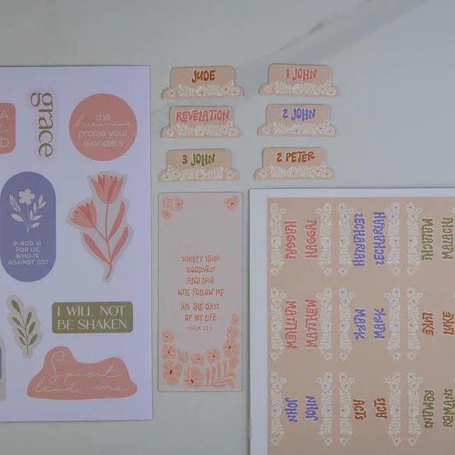 Alt view image 4 of 7 - Laminated Bible Tabs for Kids, Teens and Women (Groovy) Large Print Bible Book Tabs, Bible Study Journaling Supplies, 66 Personalized Scripture Tabs and 6 Blank Labels