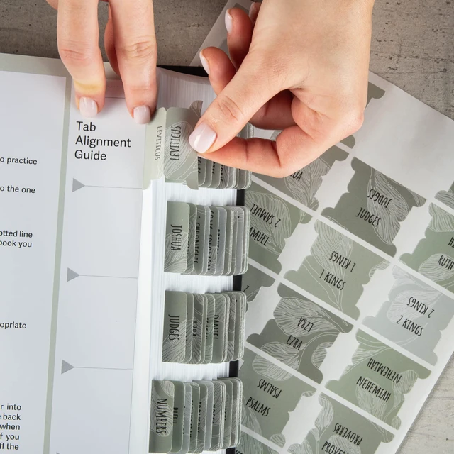 Alt view image 5 of 7 - Laminated Bible Tabs for Women and Men (Sage Theme) Large Print Bible Book Tabs, Bible Study Journaling Supplies, 66 Personalized Scripture Tabs and 6 Blank Labels