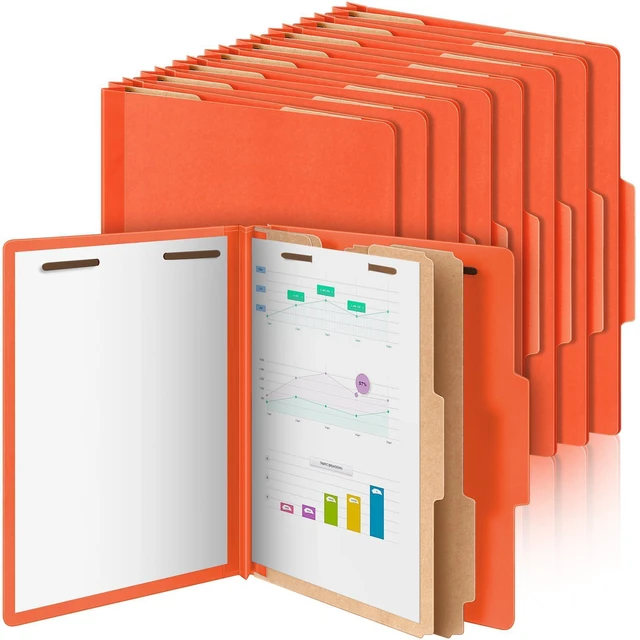 Main image of 12 Pcs Classification Folders Letter Size Bulk, Orange